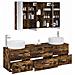 Set di mobili per il bagno 4 pcs Rovere Fumo - Foto miniatura 3
