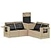 Set di divani 5 pz Beige e Bianco Crema - Foto miniatura 7