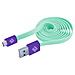 ICOC MUSB-FLVA - Cavo Flat USB AM a Micro USB M 1m Verde Acqua / Viola - Foto miniatura 1