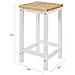 Set 2 Sgabelli Per Cucina Moderno Sgabelli Legno Massello Bianco Altezza 61 Cm, Max Portata 100 Kg Fst29-wnx2 - Foto miniatura 3