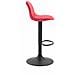 Sgabello Design Kiel in Polipropilene e Tessuto - Sgabello da Cucina Girevole e con Regolabile - Sgabello Bar Imbottito con Poggiapiedi Rosso Nero - Foto miniatura 3