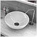 Lavabo Da Appoggio Ceramica Bianco Tondo Lavandino Bagno 41,5x41,5x13,5 Cm *** Finitura- : Opaco - Foto miniatura 1