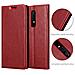 Custodia Compatibile Con One Plus 6 In Rosso Mela - Coperchio Protettiva Con Chiusura Magnetica, Funzione Stand E Tasca Per Le Carte - Foto miniatura 2