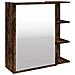 Mobile Da Bagno Con Specchio Rovere Fumo 62,5x20,5x64 Cm Legno - Foto miniatura 2