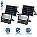 Set 2 Fari Led 100w Pannello Solare Luce Esterno Dimmerabile 1000lm + Telecomand - Foto miniatura 4