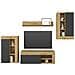 Parete Attrezzata Atex, Set Da Soggiorno Moderno, Mobile Salotto Multiuso, 260x41h102 Cm, Rovere Nodi E Antracite - Foto miniatura 7
