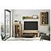 Parete Attrezzata Atex, Set Da Soggiorno Moderno, Mobile Salotto Multiuso, 260x41h102 Cm, Rovere Nodi E Antracite - Foto miniatura 8