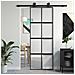 Porta Scorrevole Nera 76x205 Cm In Vetro Temperato E Alluminio - Foto miniatura 1
