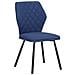 Jessica Set Di 2 Sedie Da Pranzo Imbottite In Tessuto Intrecciato Blu Scuro - Foto miniatura 4