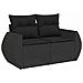 Set Divani Da Giardino 11 Pz Con Cuscini In Polyrattan Nero - Foto miniatura 2