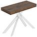 Consolle Allungabile 90x40/196 Cm Saki Small Noce Gambe Bianche - Foto miniatura 1