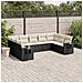 Set Divani Da Giardino 9 Pz Con Cuscini Nero In Polyrattan - Foto miniatura 3