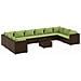 Set Divani Da Giardino 11 Pz Con Cuscini In Polyrattan Marrone - Foto miniatura 2