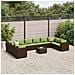 Set Divani Da Giardino 11 Pz Con Cuscini In Polyrattan Marrone - Foto miniatura 1