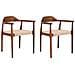 Set Di 2 Sedie Da Pranzo Oakdale Legno Marrone Scuro /beige - Foto miniatura 2
