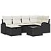 Set di divani da giardino  a 7 pezzi con cuscini - Rattan polietilene nero, Divano da giardino a 2 posti con storage e cuscini - Rattan polietilene nero - Foto miniatura 1
