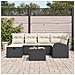 Set di divani da giardino  a 7 pezzi con cuscini - Rattan polietilene nero, Divano da giardino a 2 posti con storage e cuscini - Rattan polietilene nero - Foto miniatura 3