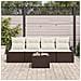 Set di Divani da Giardino di 5 pezzi con cuscini Marrone Polyrattan - Foto miniatura 3