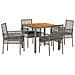 Set da Pranzo Giardino 5 Pezzi con Cuscini Grigio Polyrattan - Foto miniatura 1