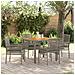 Set da Pranzo Giardino 5 Pezzi con Cuscini Grigio Polyrattan - Foto miniatura 2