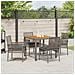 Set da Pranzo Giardino 5 Pezzi con Cuscini Grigio Polyrattan - Foto miniatura 4