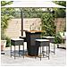 Set Bar da Giardino 5 pz con Cuscini in Polyrattan Nero - Foto miniatura 3
