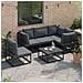 Set Divano da Giardino con cuscino 6 pcs Nero Alluminio - Foto miniatura 3
