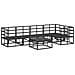 Set Divano da Giardino con cuscino 6 pcs Nero Alluminio - Foto miniatura 5