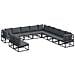 Set Divano da Giardino con cuscino 11 pcs Nero Alluminio - Foto miniatura 1