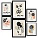 Set Di 6 Stampe Stampe Artistiche In Stile Schizzo Con Sentimenti Di Inchiostro Nero Per L'interior Design A3 & A4 Cornice Nera - Foto miniatura 1