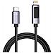 Cavo 3a Lightning A Usb-c 30w 1,5 M Con Schermo Led E Indicatore Di Potenza, Nero - Foto miniatura 3