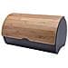 2738 Modern Black Metal and Bamboo Bread Box - Foto miniatura 1