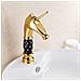 Rubinetto per lavabo da bagno, Blackswan, tipo M270 Unicorn, modello oro /nero medio, misura 27,2 cm - Foto miniatura 2