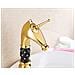 Rubinetto per lavabo da bagno, Blackswan, tipo M270 Unicorn, modello oro /nero medio, misura 27,2 cm - Foto miniatura 4