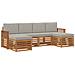 Set divani con cuscino 6 pcs Grigio Naturale e Chiaro - Foto miniatura 1
