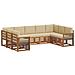 Set divani 9 pcs Naturale e Beige Legno di Acacia Massello - Foto miniatura 1