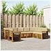 Set divani 9 pcs Naturale e Beige Legno di Acacia Massello - Foto miniatura 2