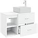 Set di mobili per il bagno 2 pcs Bianco Legno ingegnerizzato - Foto miniatura 2