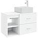 Set di mobili per il bagno 2 pcs Bianco Legno ingegnerizzato - Foto miniatura 1