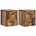 Mobiletto da notte a muro 2 pcs Legno antico 34,5 x 33 x 40 cm - Foto miniatura 1