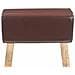 panca 60 x 30 x 45 cm Pelle Vera Marrone Scuro - Foto miniatura 2
