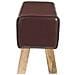 panca 60 x 30 x 45 cm Pelle Vera Marrone Scuro - Foto miniatura 3