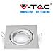 Porta Faretti Led Gu10 Incasso Orientabile Quadrato Bianco Vt-7227 Sq 3472 Con Portalampada - Foto miniatura 1