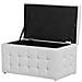 Pouf Ottomano Con Contenitore In Pelle Bianca Michigan - Foto miniatura 6