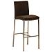 Sgabello Alto Bar Freeport in Tessuto I Sgabello Design Bancone Imbottito Telaio 4 Gambe in Acciaio Inox con Poggiapiedi Alt. 76 CM Marrone - Foto miniatura 1