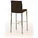 Sgabello Alto Bar Freeport in Tessuto I Sgabello Design Bancone Imbottito Telaio 4 Gambe in Acciaio Inox con Poggiapiedi Alt. 76 CM Marrone - Foto miniatura 4