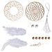 Kit Acchiappasogni 26 Cm - Disco In Legno Ø 7 Cm, Perle, Spago, Piume - Foto miniatura 1