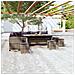 Set Divani Da Giardino 6 Pz Con Cuscini In Polyrattan Grigio - Foto miniatura 1