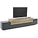 Mobile Porta Tv Nico, Credenza Bassa Da Soggiorno, Base Porta Tv, 100% Made In Italy, Cm 240x45h52, Antracite E Acero - Foto miniatura 2