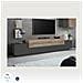 Mobile Porta Tv Nico, Credenza Bassa Da Soggiorno, Base Porta Tv, 100% Made In Italy, Cm 240x45h52, Antracite E Acero - Foto miniatura 4